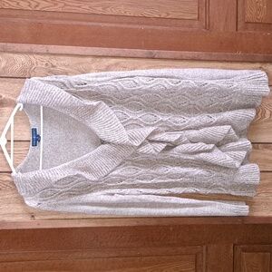 Karen Scott Tan Ruffle Cardigan, size XL